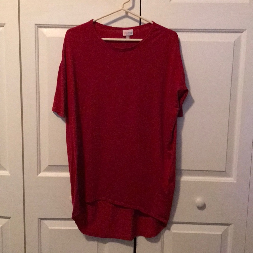 Red lularoe oversized tee XXS 3/4 sleeve